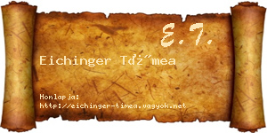Eichinger Tímea névjegykártya